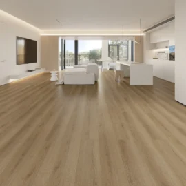 Rustic oak engineered timber flooring in a living room
