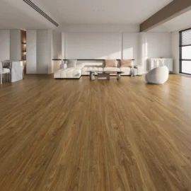 Spotted Gum engineered timber flooring in an open plan living space